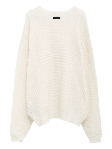  Fear Of God Essentials Waffle Crew-neck Sweater - White 