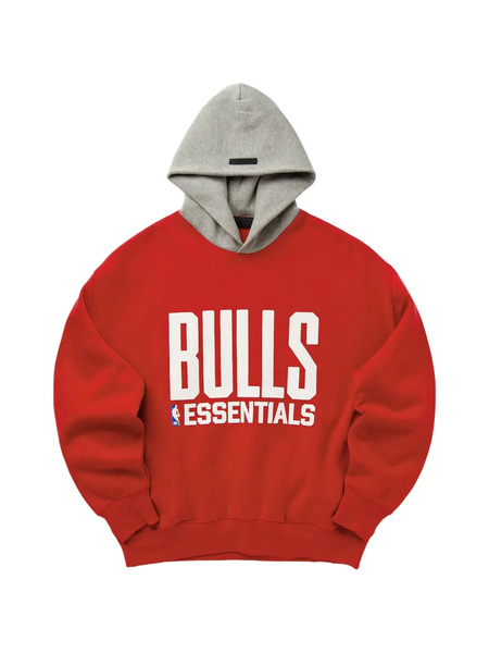  Fear Of God Essentials X Nba Bulls Essentials Hoodie - Red 