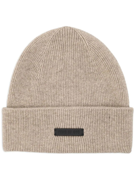  Fear Of God Logo-patch Beanie - Neutrals 