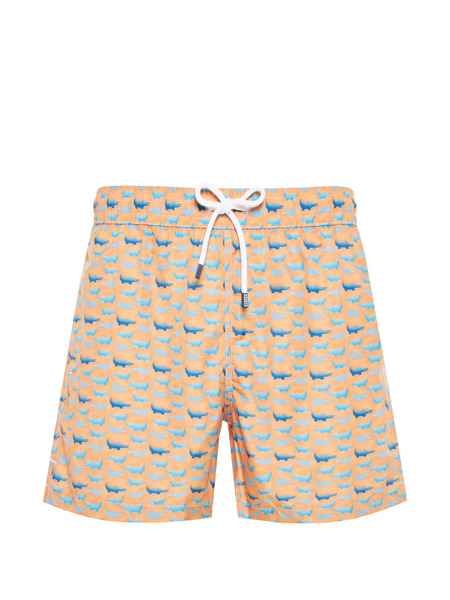  Fedeli Animal-print Beach Shorts - Orange 