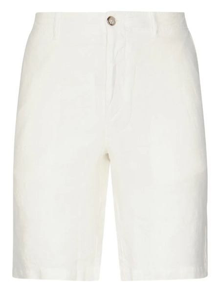  Fedeli Bellows-pocket Linen Shorts - White 