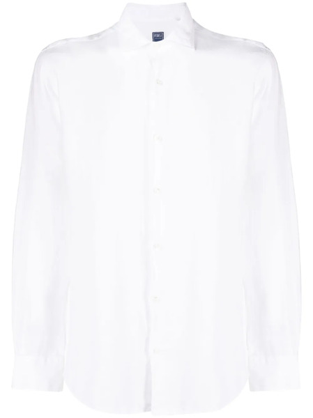  Fedeli Button-up Linen Shirt - White 