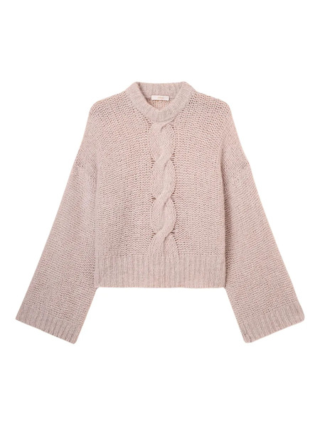  Fedeli Cable-knit Crew-neck Sweater - Pink 