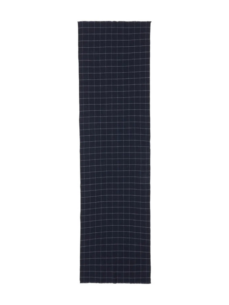  Fedeli Check-pattern Scarf - Blue 