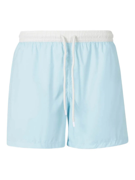  Fedeli Contrast-trim Swim Shorts - Blue 