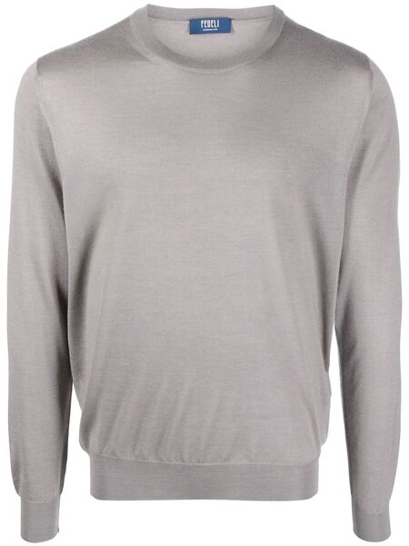  Fedeli Crew-neck Cashmere-silk Jumper - Grey 