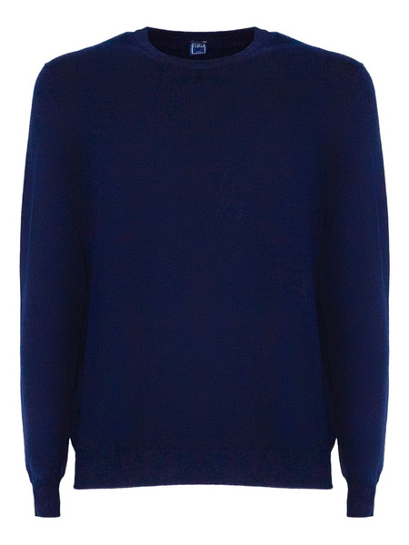  Fedeli Crew-neck Ribbed-trims Sweater - Blue 