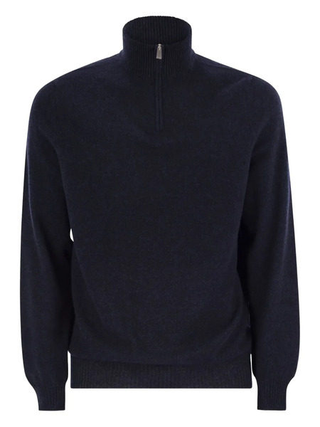  Fedeli Favonio Persia Half-zip Jumper - Blue 