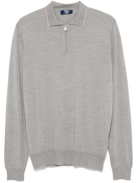  Fedeli Fine-knit Polo Shirt - Grey 