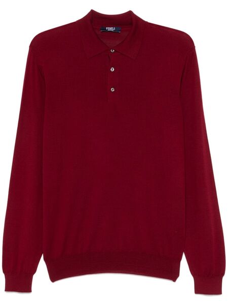  Fedeli Fine-knit Polo Shirt - Red 