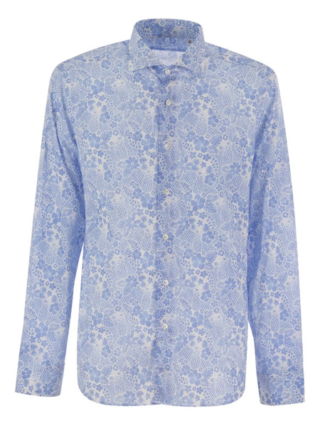  Fedeli Floral-print Shirt - Blue 