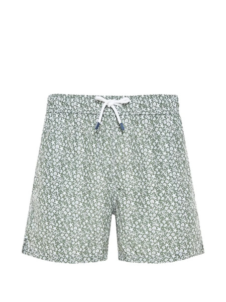  Fedeli Floral-print Swim Shorts - Green 