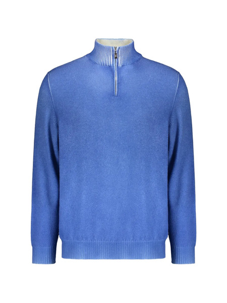  Fedeli High-collar Long-sleeve Cashmere Sweater - Blue 
