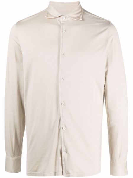  Fedeli Jersey Button Down Shirt - Neutrals 