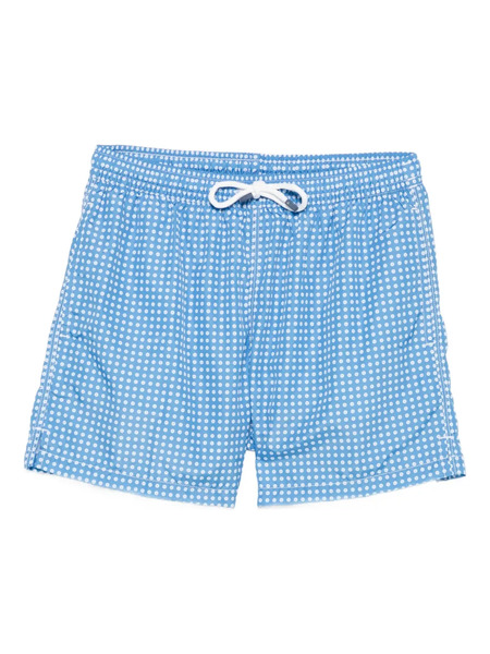  Fedeli Madeira Geometric-pattern Swim Shorts - Blue 