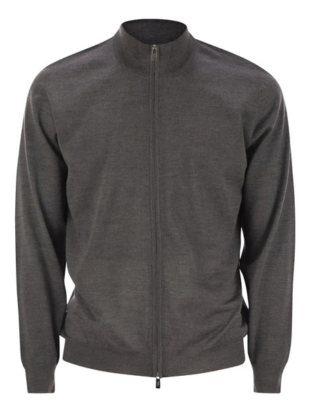  Fedeli Open Knitted Zip Cardigan - Grey 