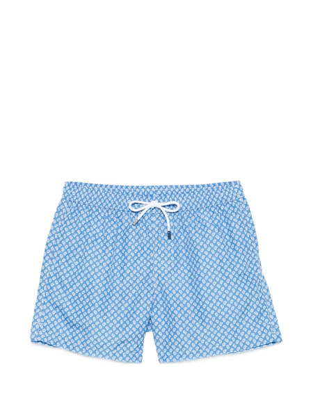  Fedeli Paisley Swim Shorts - Blue 