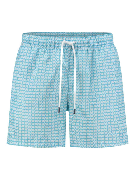  Fedeli Patterned Swim Shorts - Blue 