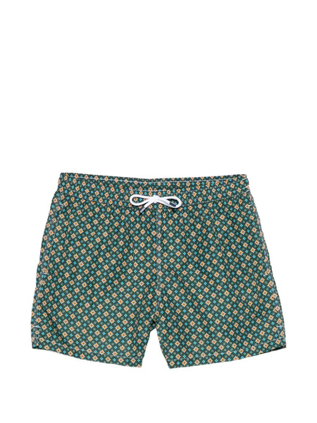  Fedeli Patterned Swim Shorts - Green 