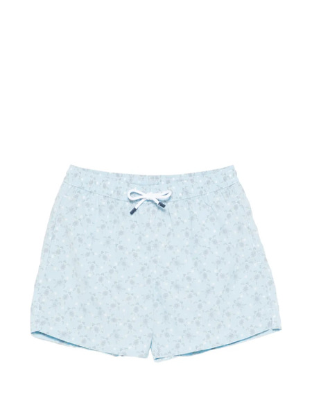  Fedeli Print Swim Shorts - Blue 