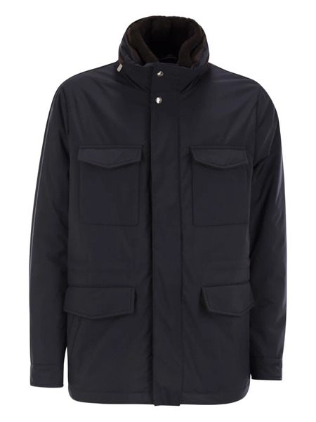  Fedeli Removable-neck Safari Jacket - Blue 