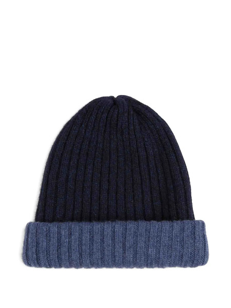  Fedeli Ribbed Beanie Hat - Blue 
