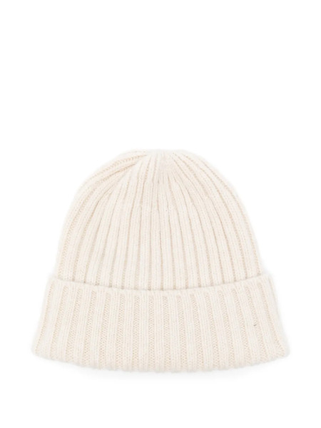  Fedeli Ribbed Cashmere Beanie - Neutrals 