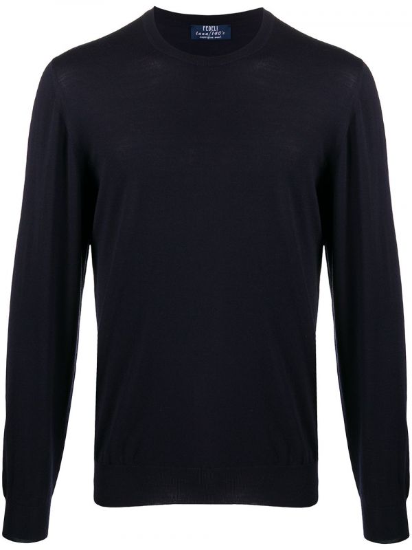  Fedeli Round Neck Jumper - Blue 