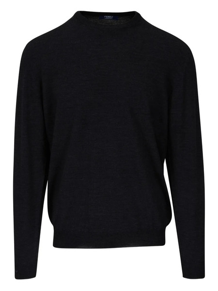  Fedeli Round-neck Sweater - Black 