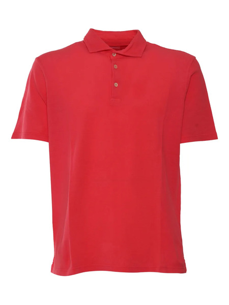  Fedeli Short-sleeve Knitted Polo Shirt - Red 