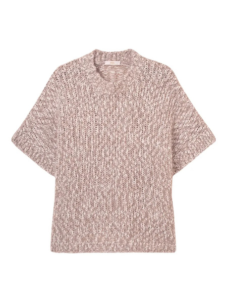  Fedeli Short-sleeve Speckled Sweater - Pink 