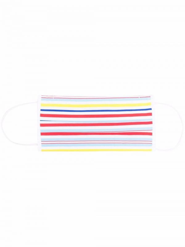  Fedeli Stripe-print Face Mask - White 
