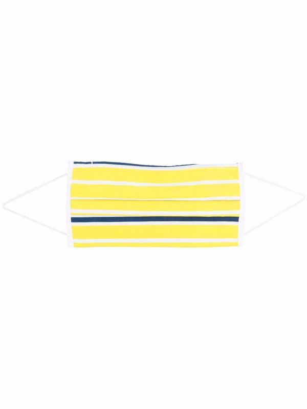  Fedeli Stripe-print Face Mask - Yellow 