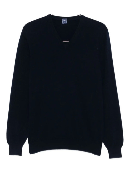  Fedeli V-neck Cashmere Sweater - Blue 