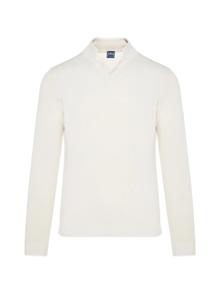  Fedeli V-neck Sweater - White 