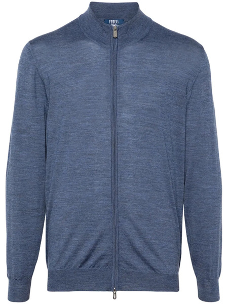 Fedeli Virgin-wool Cardigan - Blue 