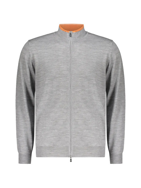  Fedeli Zip High-neck Cardigan - Grey 