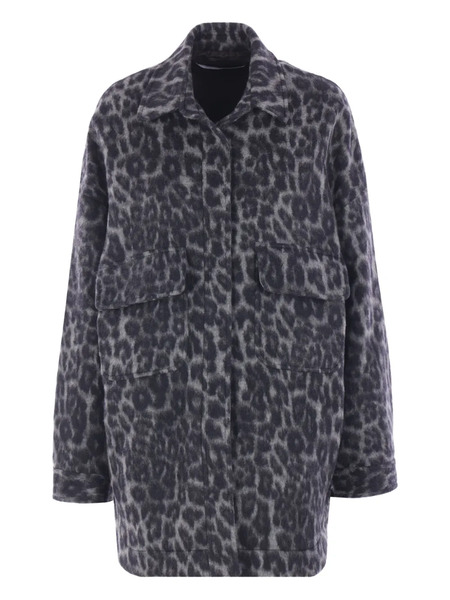  Federica Tosi Leopard-print Buttoned Coat - Grey 