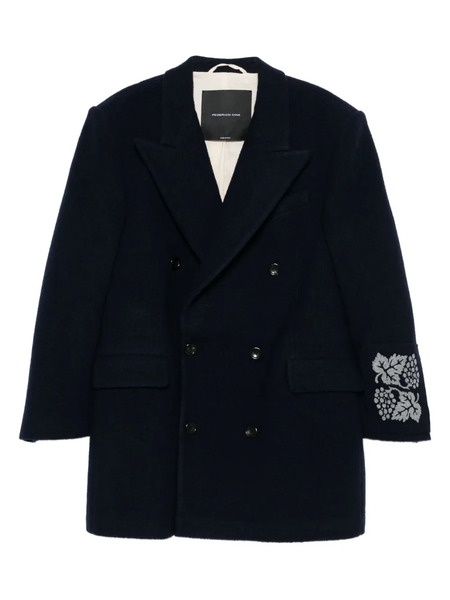  Federico Cina Double-breasted Embroidered-cuff Blazer - Blue 