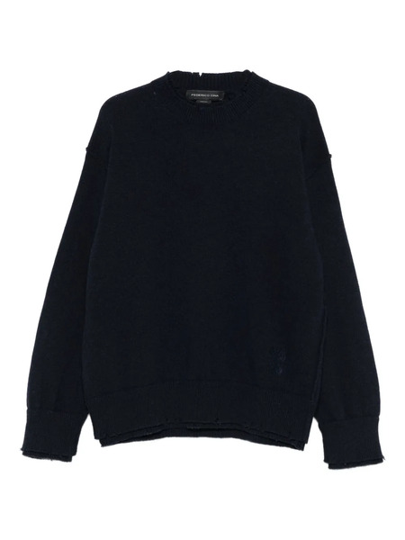  Federico Cina Drop-shoulder Sweater - Blue 