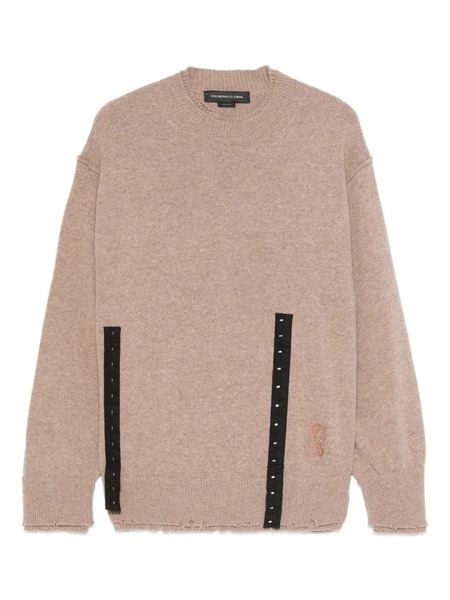  Federico Cina Frayed-hem Sweater - Brown 