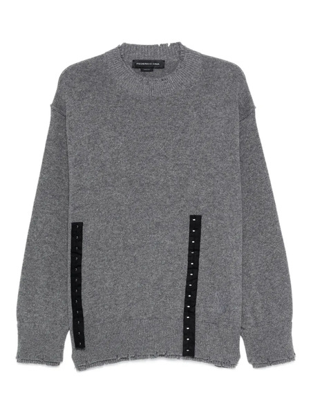  Federico Cina Raw-edge Sweater - Grey 