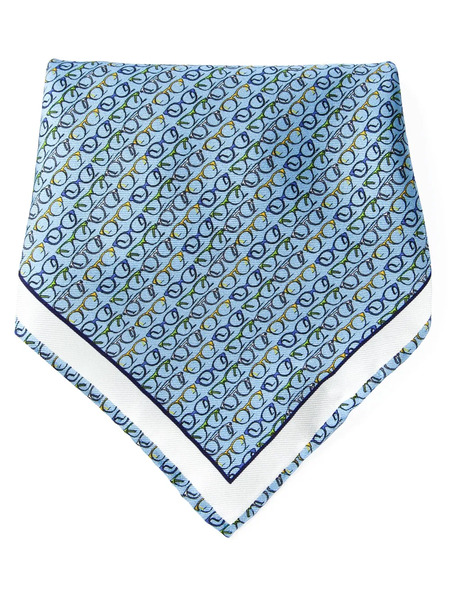  Fefè Glasses Print Pocket Square - Blue 