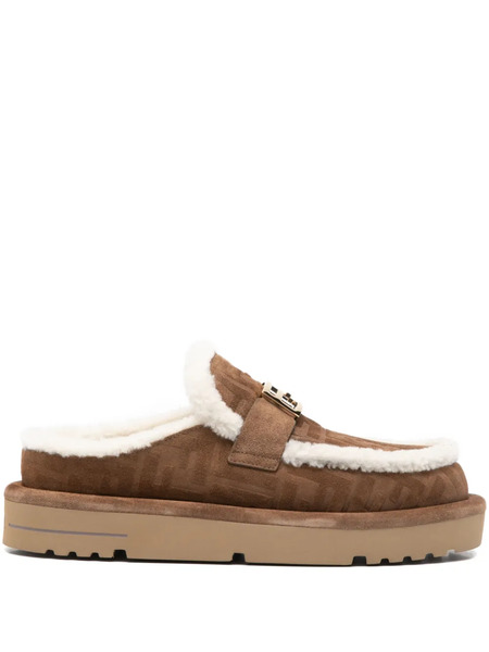  Fendi Apres Chic Logo-buckle Mules - Brown 