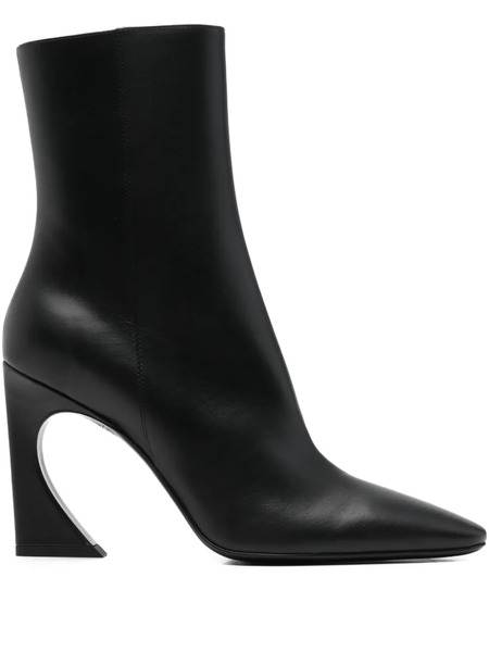  Fendi Arco Point-toe Ankle Boots - Black 