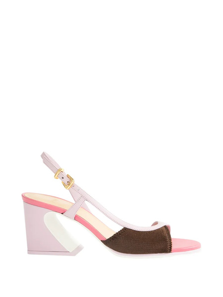  Fendi Asymmetric Heeled Sandals - Purple 