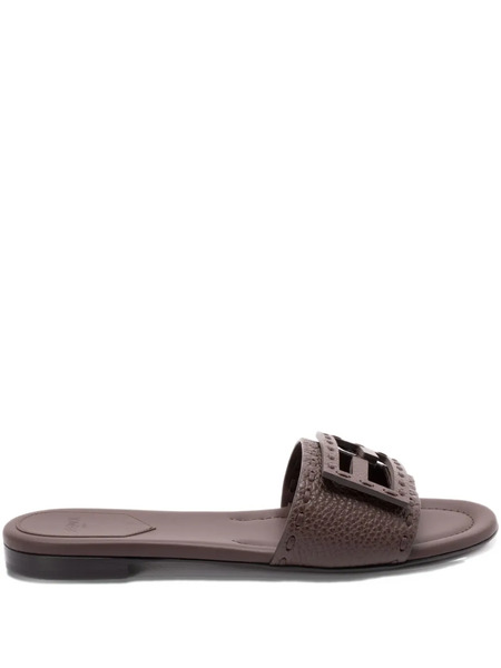  Fendi Baguette Flat Sandals - Brown 