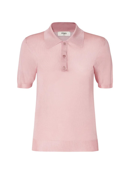  Fendi Buttoned Polo Shirt - Pink 