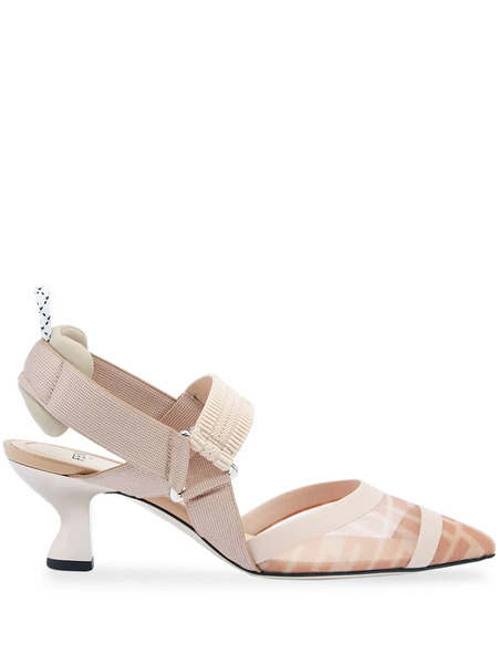  Fendi Colibrì Ff Motif Slingback Pumps - Pink 
