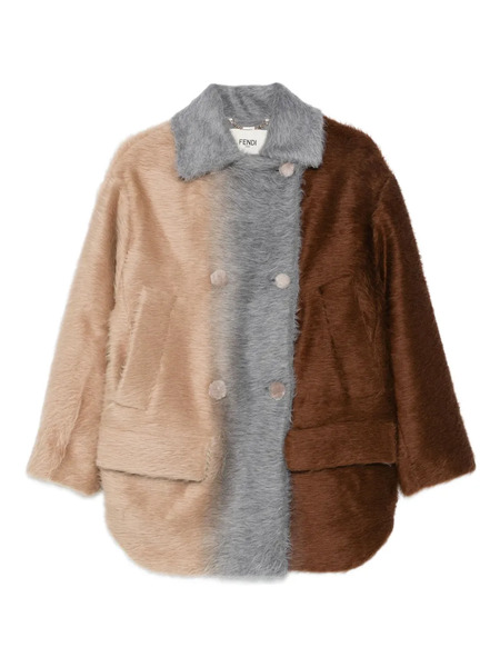  Fendi Colour-block Double-breasted Jacket - Neutrals 